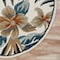 Homeroots 4 ft. Round Blue & White Tropical Area Rug 396188 - alternate 3